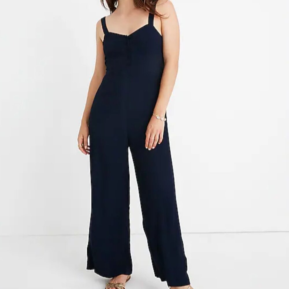 Madewell Button-Front Wide-Leg Jumpsuit